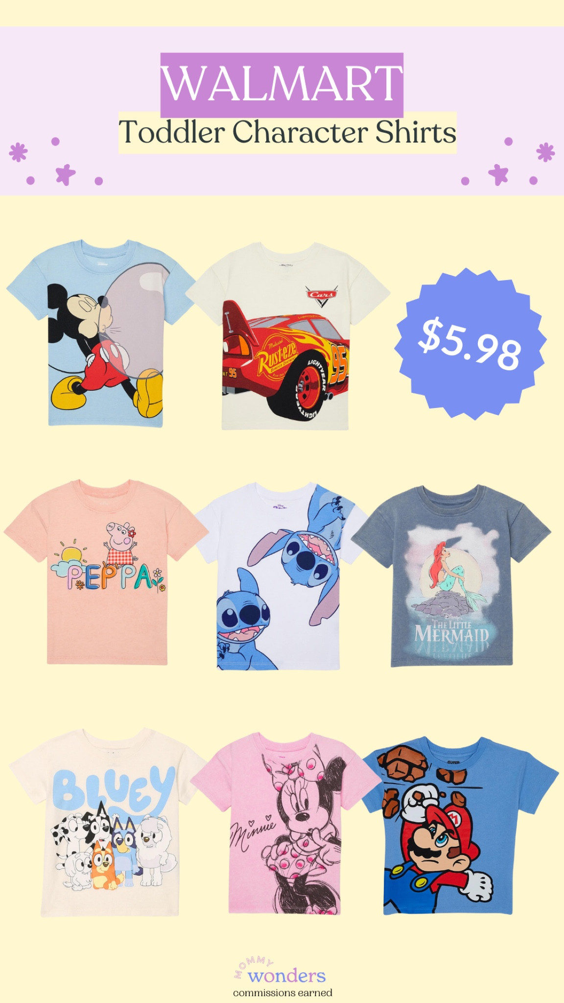 Walmart has the cutest character shirts for toddlers that are under $6! These are perfect for back to school! 

#LTKKids #LTKSeasonal #LTKBacktoSchool