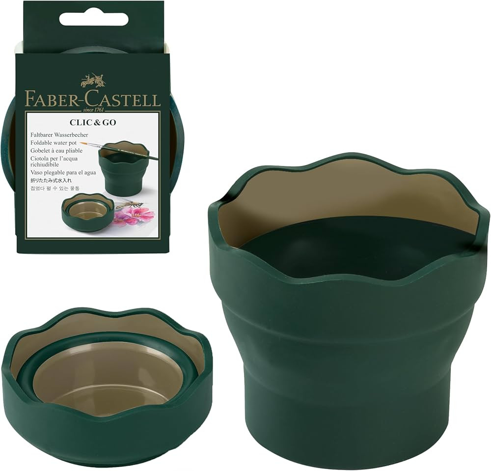 Faber-Castell Clic & Go Artist Water Cup - Dark Green, 1 Count (Pack of 1) | Amazon (US)