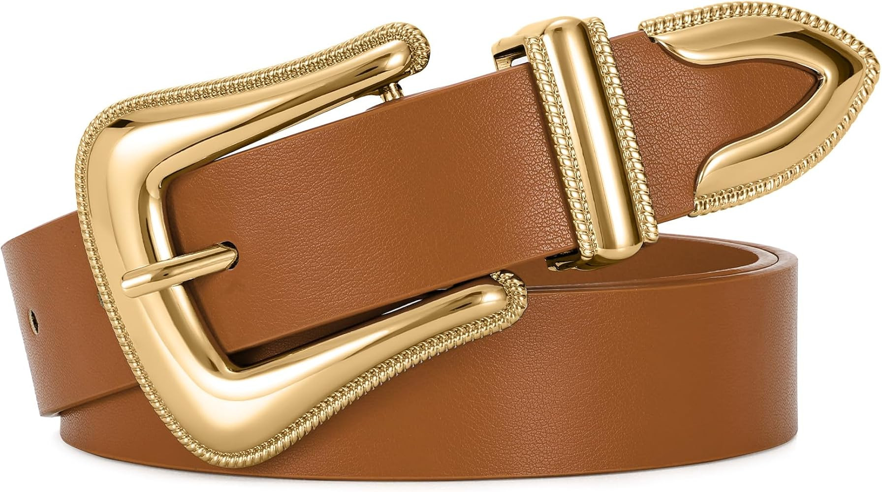 XZQTIVE Women's Leather Belt for Jeans Pants Dresses Fashion Ladies Western Leather Belt Silver B... | Amazon (US)