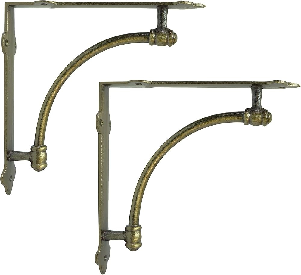 NACH Farmhouse Industrial Shelf Brackets 10 inch - Rustic Shelf Bracket - Cast Iron Wall Brackets... | Amazon (US)