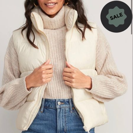 This lovely puffer vest is on sale at Old Navy! Layer it with a turtleneck or scoop neck top and jeans 

#LTKSeasonal #LTKstyletip #LTKsalealert