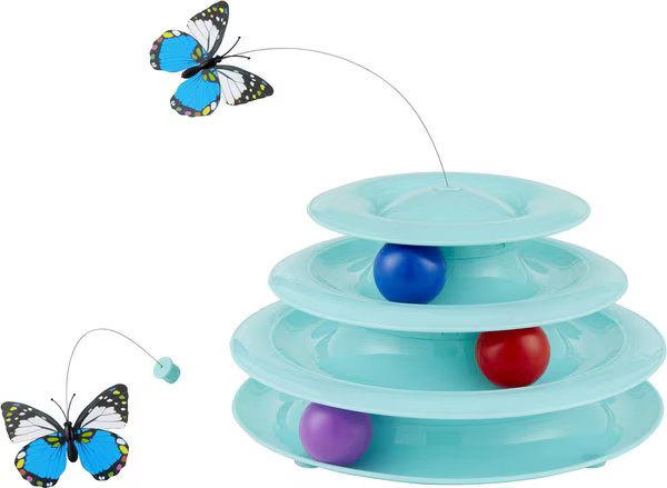 FRISCO Butterfly Cat Tracks Cat Toy, Blue - Chewy.com | Chewy.com