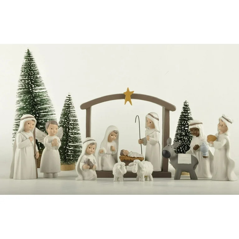 Nativity Scene Set, 12-Piece Holy Family Figurine, Hand Painted Mini Decorative Religious Christm... | Walmart (US)