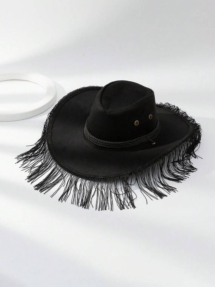 1pc Women Tassel Decor Cowboy Fedora Hat For Daily Life | SHEIN