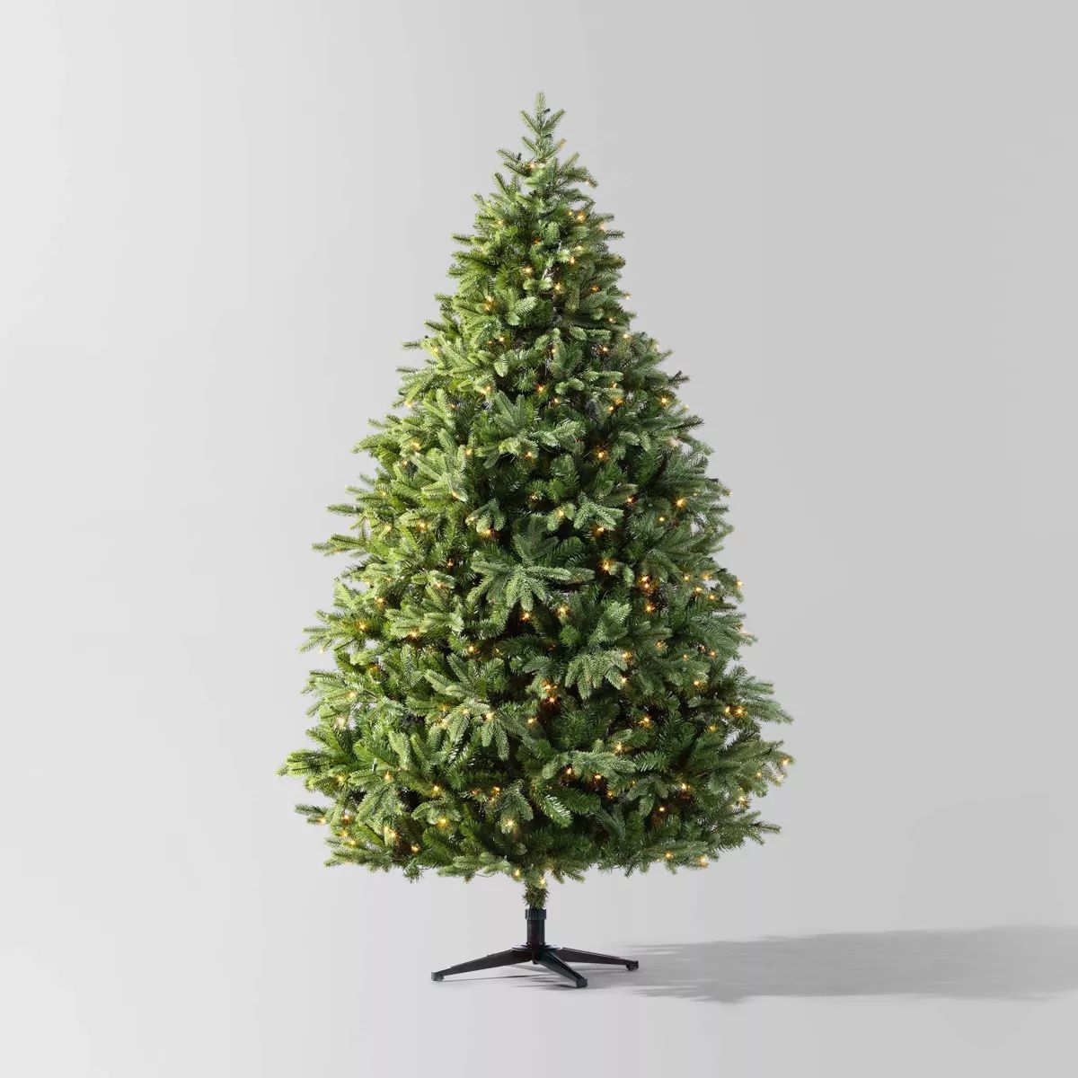 7' Pre-Lit Teardrop Profile Full Balsam Fir Artificial Christmas Tree Clear Lights with AutoConne... | Target