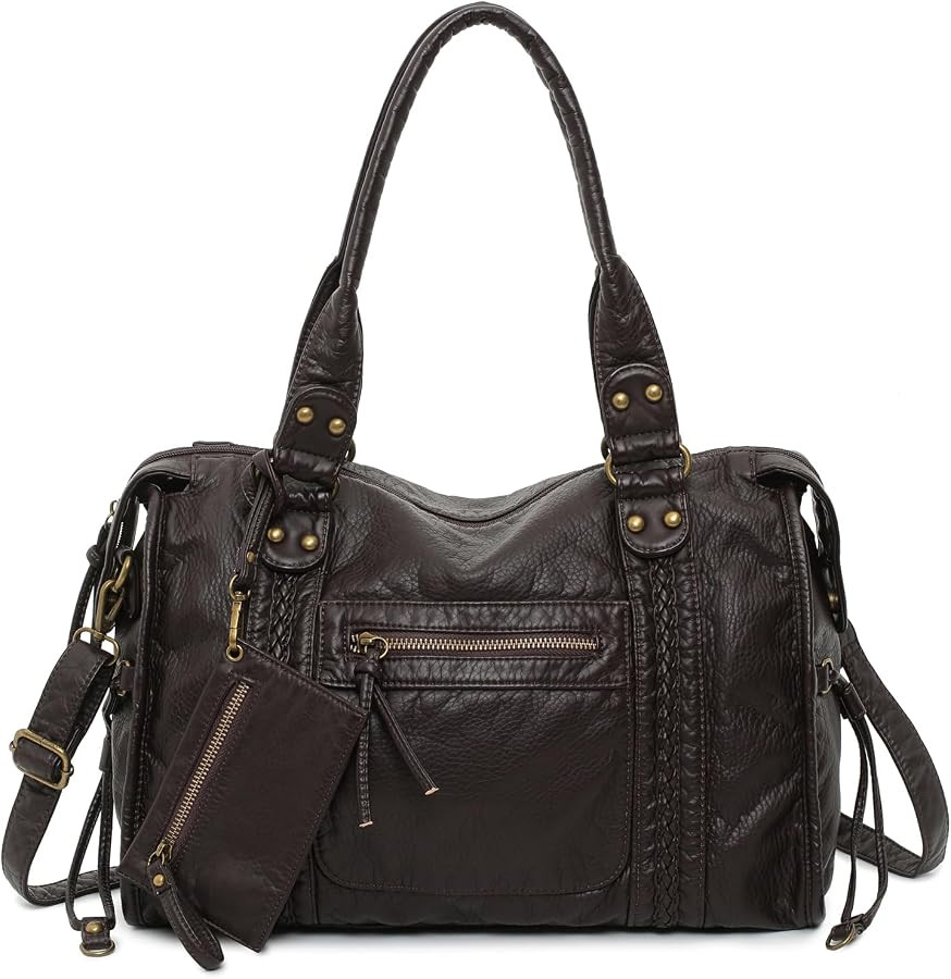 Y2K Vintage Hobo Shoulder Bag for Women, Vegan Leather Tote | Amazon (US)