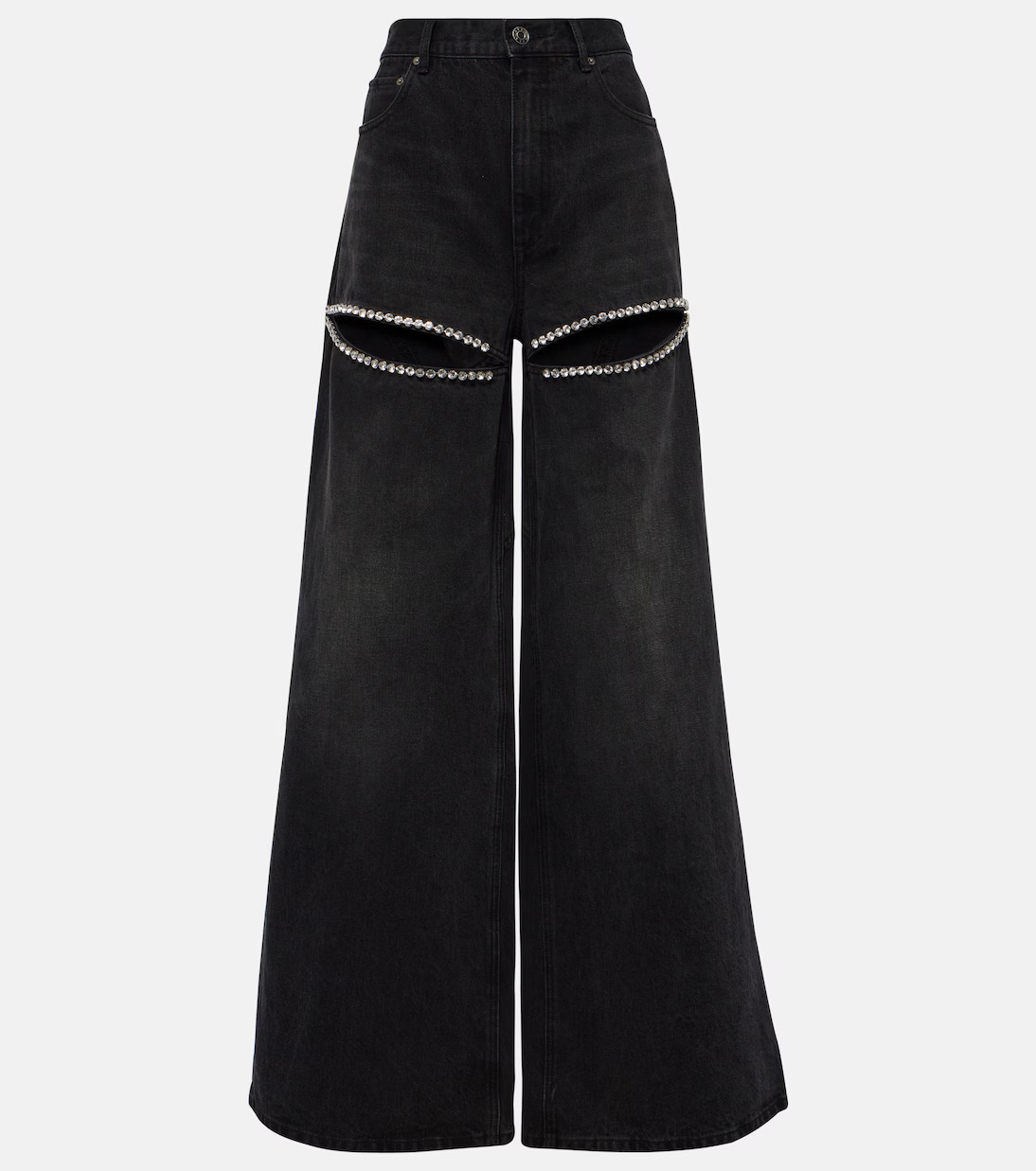 Crystal-embellished wide-leg jeans | Mytheresa (UK)