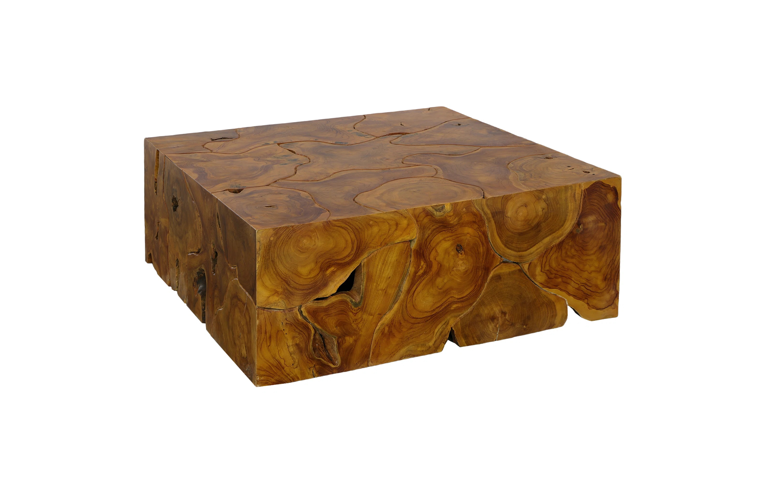 Slice Solid Wood Square Block Coffee Table | Wayfair North America
