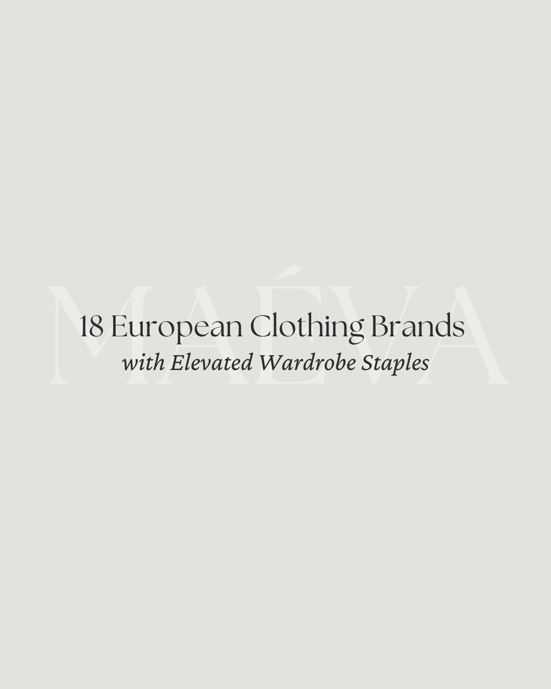 18 European Clothing Brands With Elevated Wardrobe Staples 🤍

I’ve always gravitated toward a more minimalist approach to dressing, but for me, it’s the little details that make even the simplest wardrobe pieces feel more interesting! An unexpected silhouette, beautiful texture, oversized proportion or simply a really great cut can completely change a look and make it feel so much more personal 🤍

For this edit, I rounded up 18 European clothing brands I’m currently loving for elevated wardrobe staples, mixing some of my longtime favorites with brands I personally own and wear, alongside a few newer discoveries that have been catching my attention lately! 

From beautiful knitwear and tailoring to button-downs, trousers, outerwear and those everyday pieces you can style again and again, there are so many beautiful brands and pieces to discover as we start heading into fall 🤎

📍 Discover the full edit now live on maevawithamour.com, where you can explore all 18 European brands in more detail and shop the edit

🤍 You can also find the complete edit, plus more French and European clothing discoveries, on ShopMy @ maevawithamour under ‘French & EU Clothing’ - link in bio

👉 Save this post for your next wardrobe refresh, and follow for more French & European brand discoveries, thoughtful shopping edits and timeless style inspiration

With Amour, M.

#LTKgrwm #LTKootd #LTKTravel