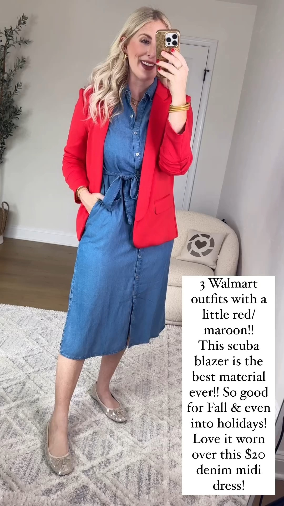Walmart try on, time and tru, teacher outfit, workwear, scuba blazer, denim dress 

Medium 

#LTKFindsUnder50 #LTKWorkwear #LTKVideo