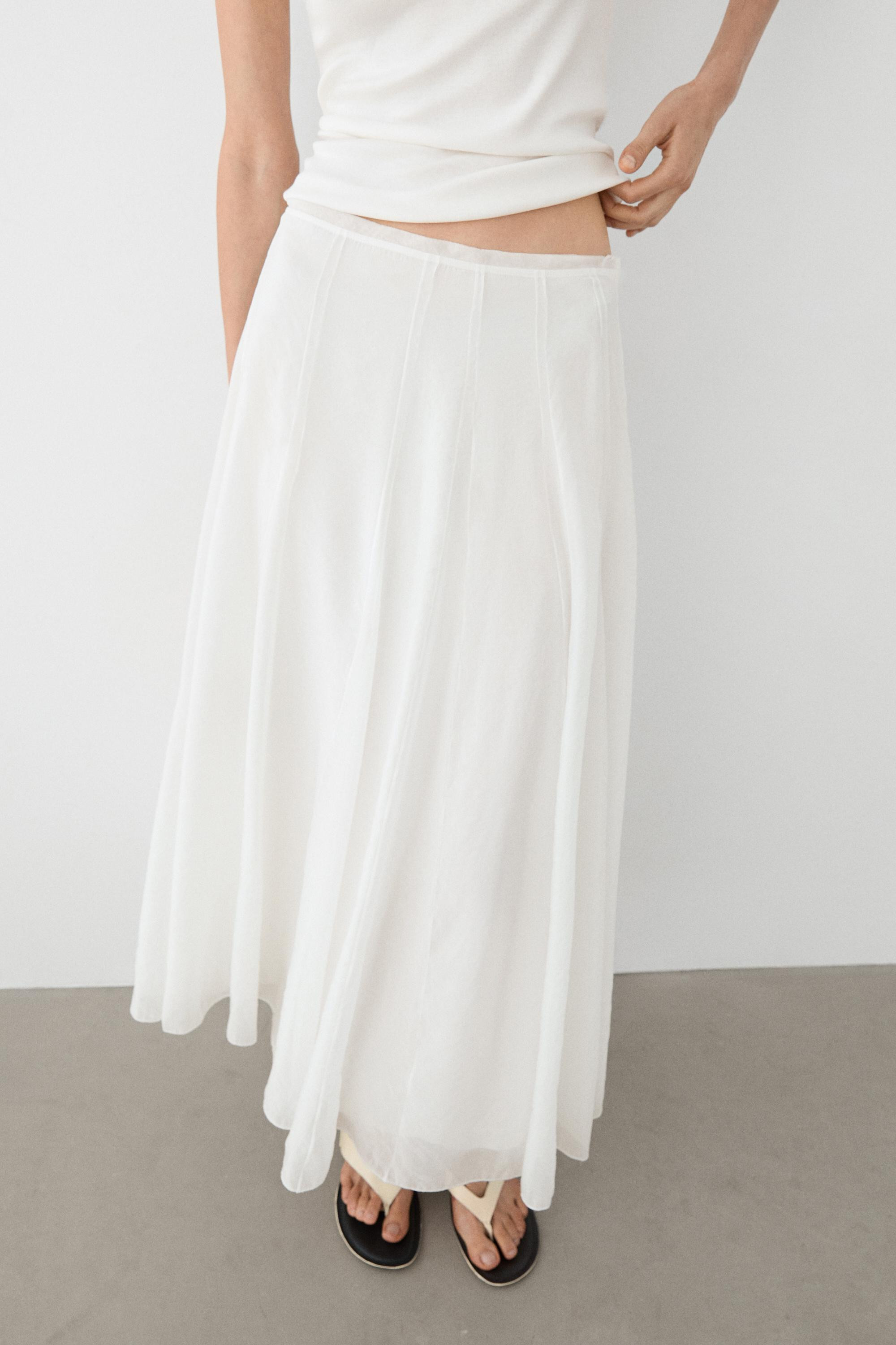Flowy flared midi skirt | Massimo Dutti US