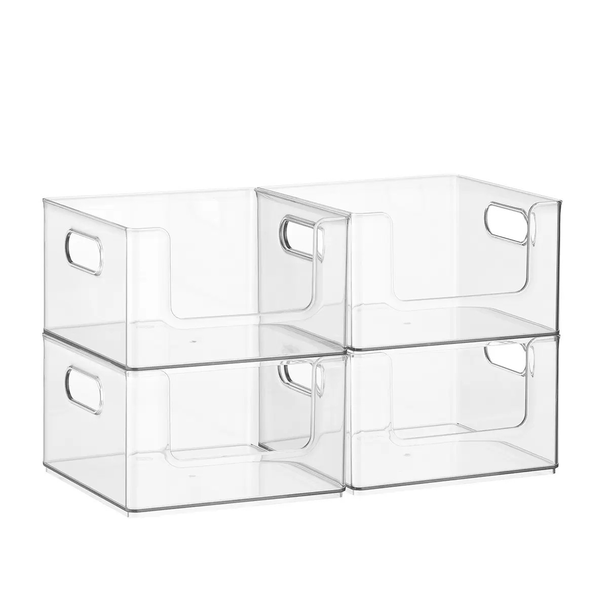 Case of 4 T.H.E. Stacking Pantry Bin Clear | The Container Store