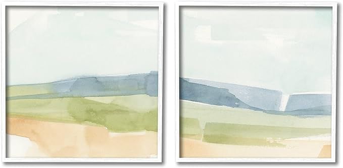 Stupell Industries Watercolor Hills Abstract Landscape Blue Green Brown Tones, Design by Emma Car... | Amazon (US)