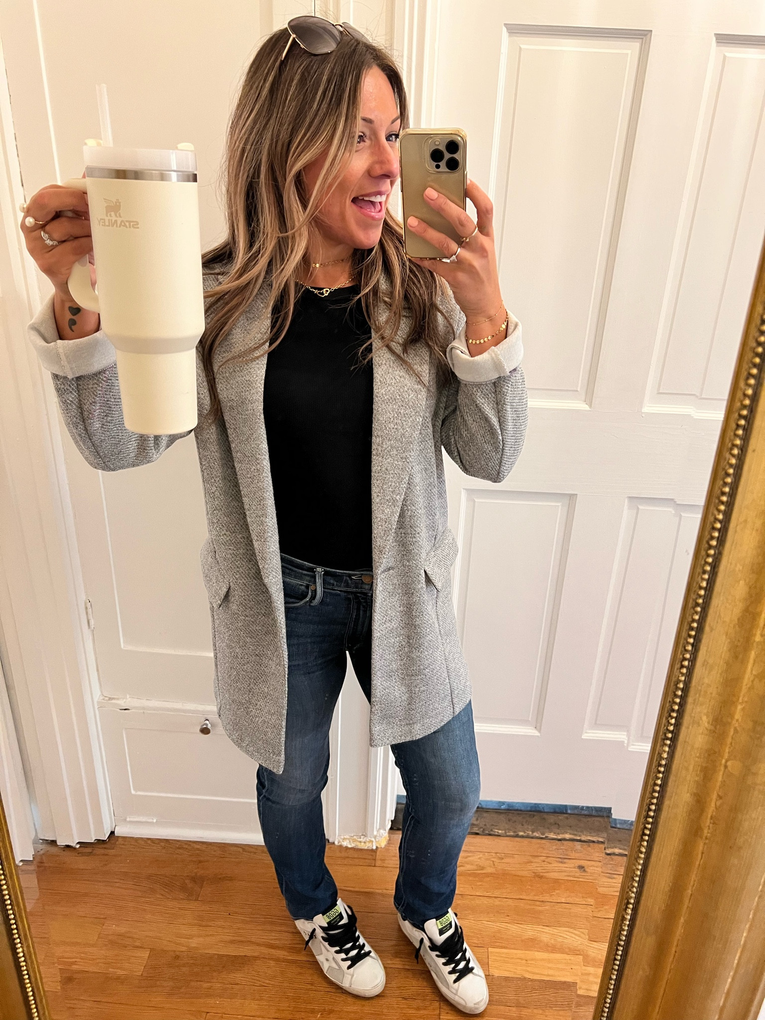 Love love love this blazer!!! It’s oversized, so cozy & goes with so much!! Perfect for layering! Oh + this ginormous 40oz Stanley water cup is pure perfection! 

#LTKunder50 #LTKsalealert #LTKstyletip
