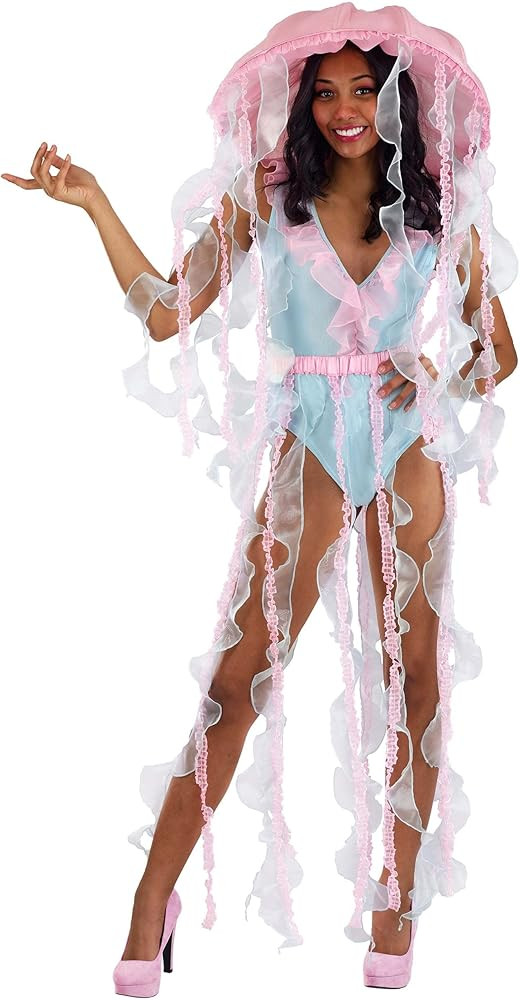 Majestic Jellyfish Costume for Women with Bodysuit, Tentacles Hat & Belt - Sea Creature Ocean Ani... | Amazon (US)