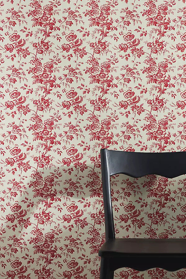 Anemone Toile French Red Toile Wallpaper | Anthropologie (US)
