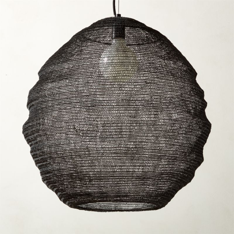 Mirage Modern Chainmail Black Pendant Light 23" + Reviews | CB2 | CB2