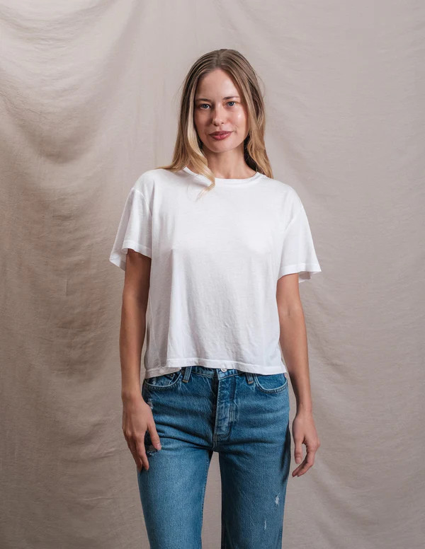 Butter Soft Boxy Crop in White | Sundry Clothing