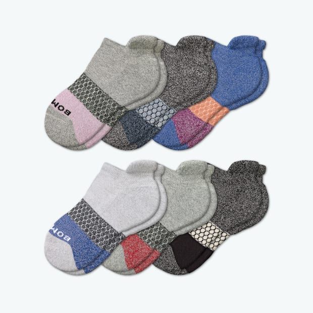 Youth Tri-Block Ankle Sock 6-Pack | Bombas Socks