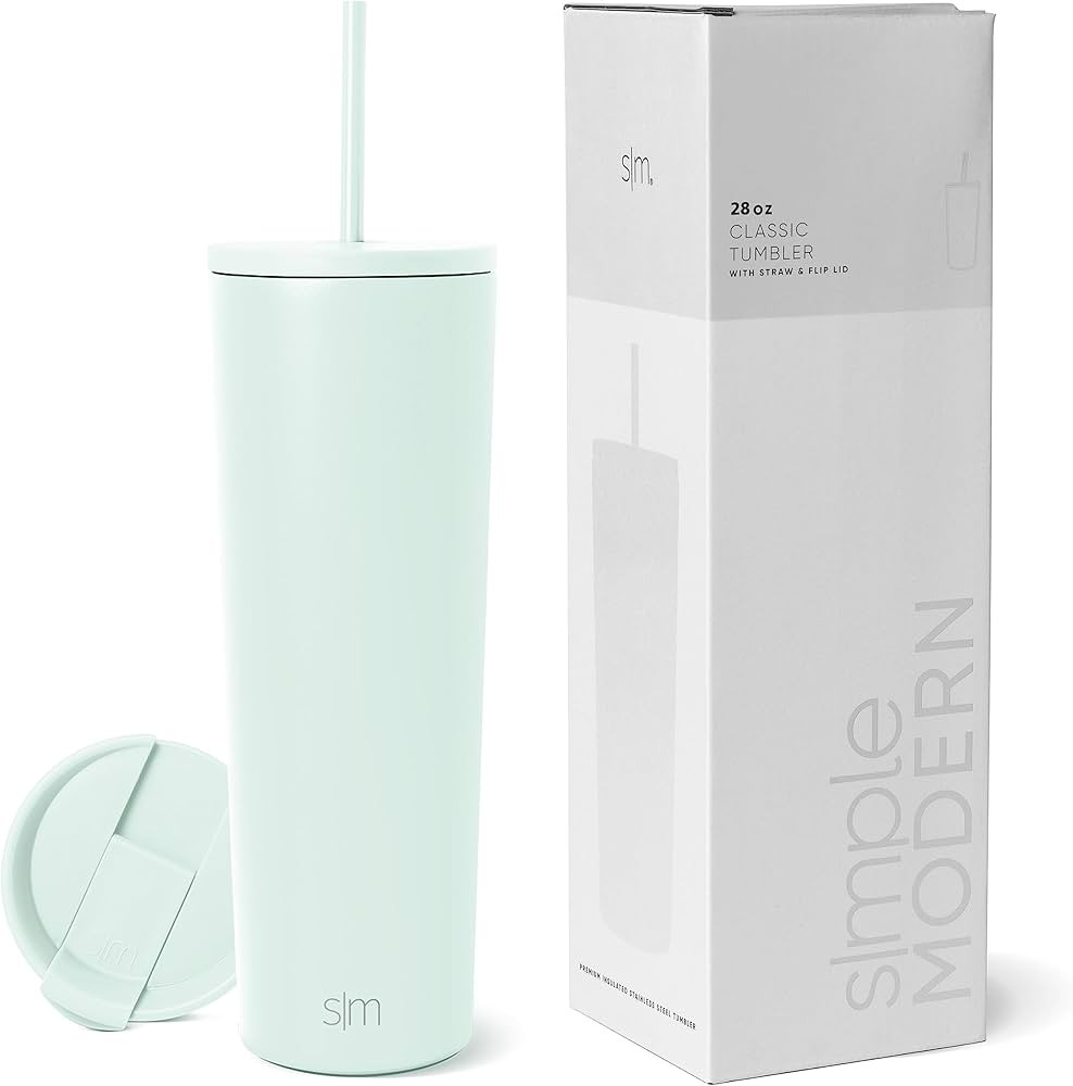 Simple Modern Insulated Tumbler with Lid and Straw | Iced Coffee Cup Reusable Stainless Steel Wat... | Amazon (US)