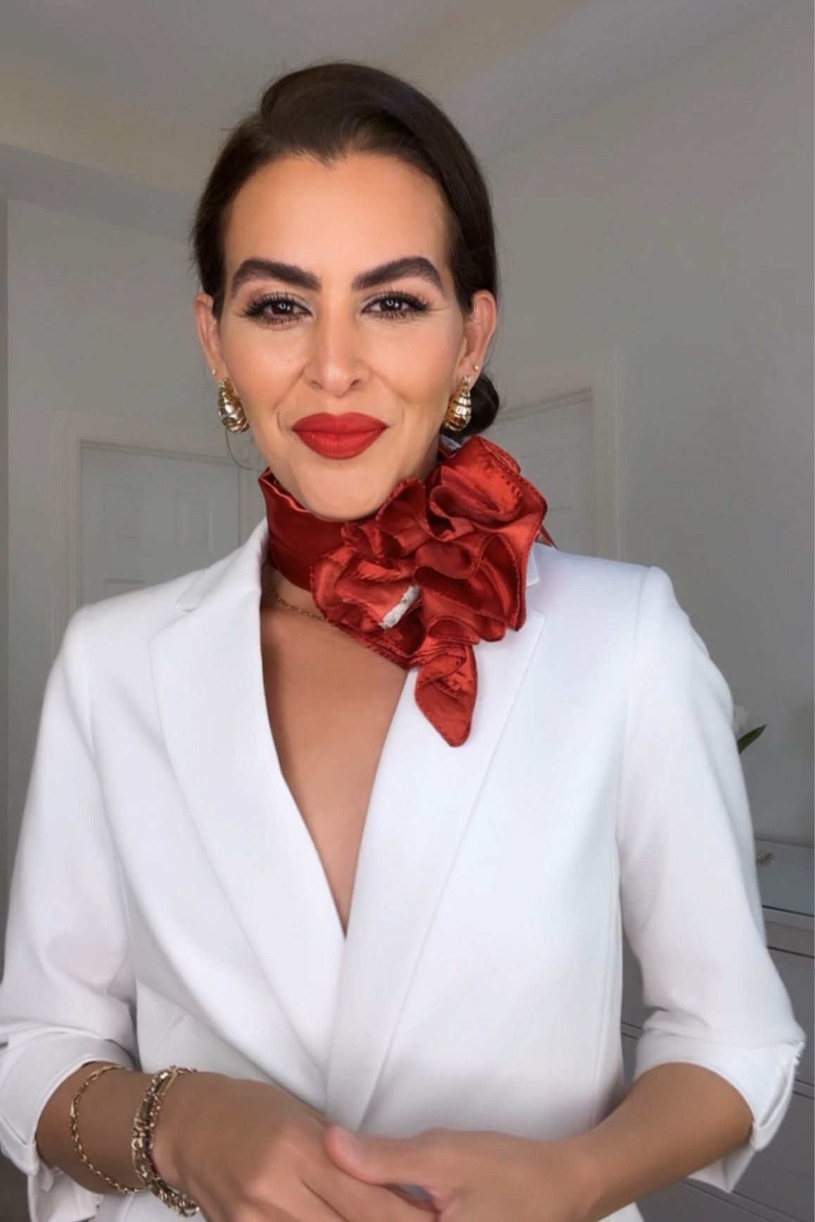 Scarf comes in a pack of 4. Lipstick is : feels so grand. Lip liner color : brick
Adding similar blazers. 

#LTKSpringSale #LTKfindsunder50 #LTKSeasonal