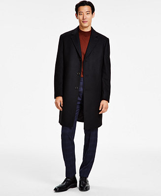 Michael Kors Men's Classic Fit Luxury Wool Cashmere Blend Overcoats - Macy's | Macy's