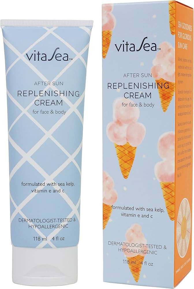 VitaSea After Sun Replenishing Cream for Face and Body, Refresh, Hydrate & Soothe Heat Exposed Sk... | Amazon (US)