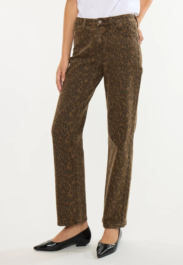 KanCan™ High Rise Leopard Print Straight Jean | Maurices