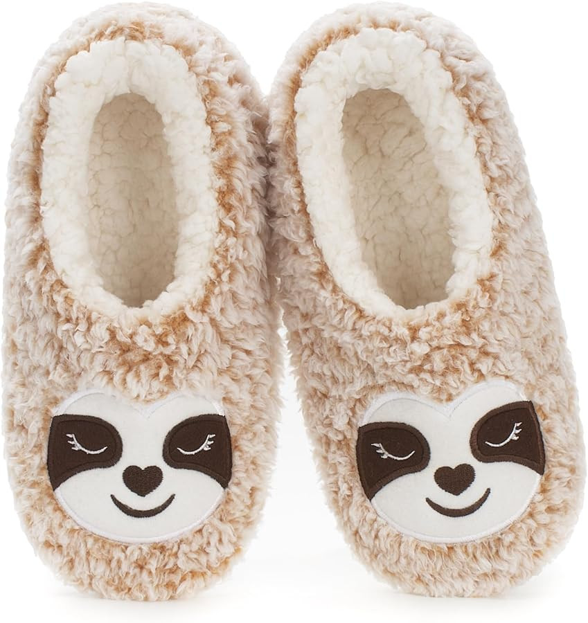 Cute Animal Slippers for Kids Girls Women, Fuzzy House Socks with Soft Anti-Skid Soles - Unique G... | Amazon (US)