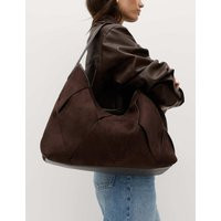 M&S Faux Suede Woven Large Shoulder Bag Bitter Chocolate | Marks & Spencer (UK)