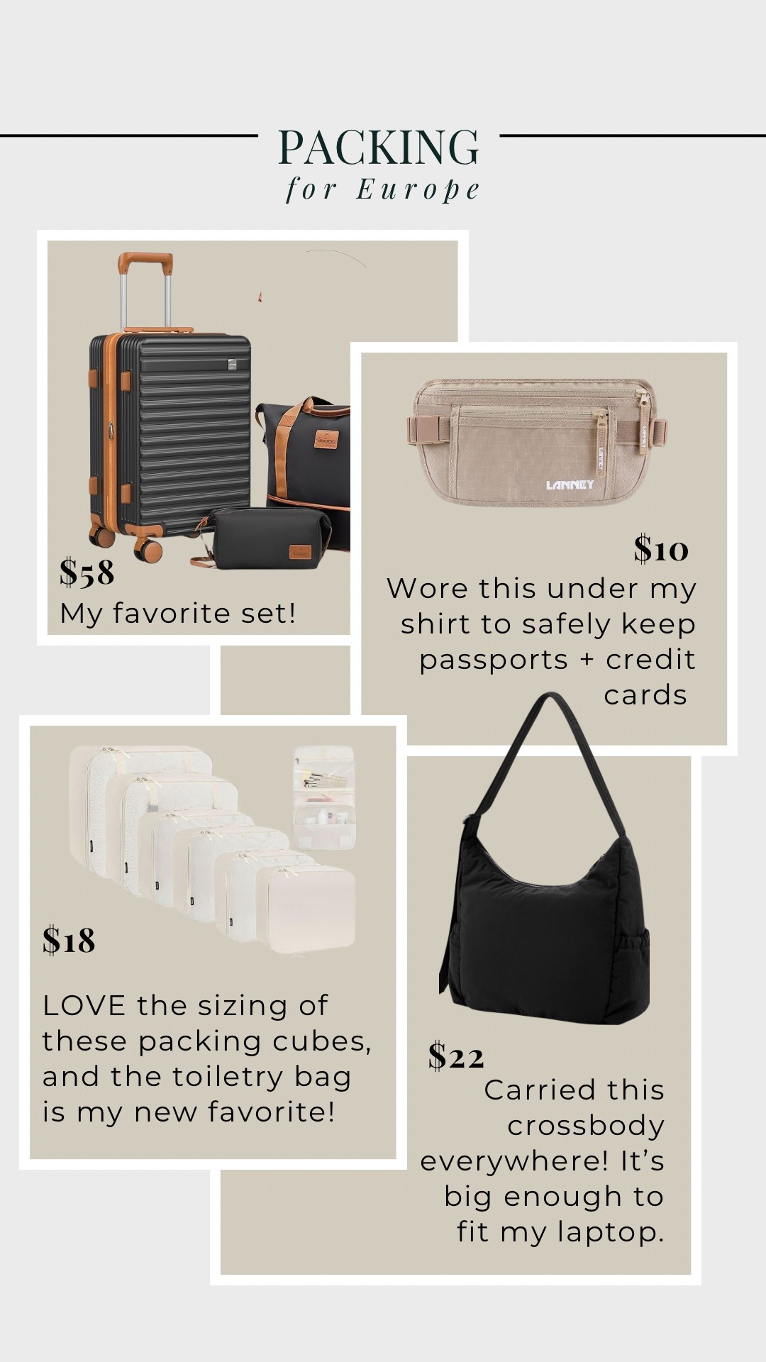 10 days in Europe in just a carryon + crossbody! Here’s what I used: 

#LTKSummerEdit #LTKTravel