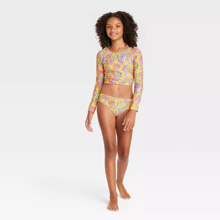 Girls' 3pc Retro Surf Swimwear Set - art class™ | Target