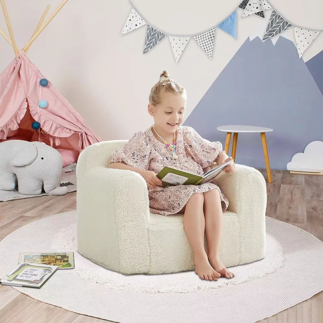 Iwicker Kids Club Chair Toddler Couch Baby Sofa Chair with Sherpa Fabric, Beige | Walmart (US)