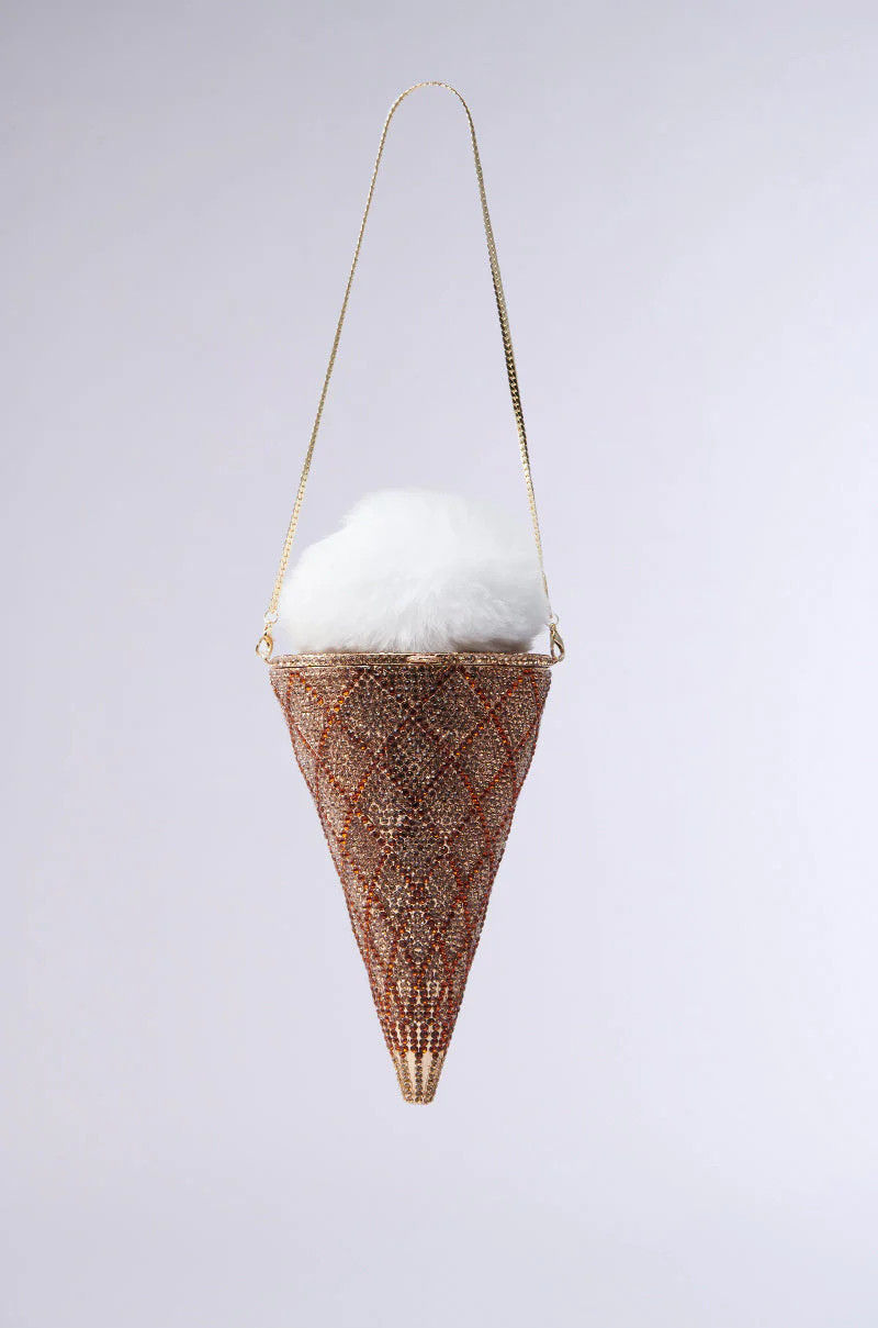 AKIRA Lick It Up Faux Fur Ice Bag | Cream | AKIRA