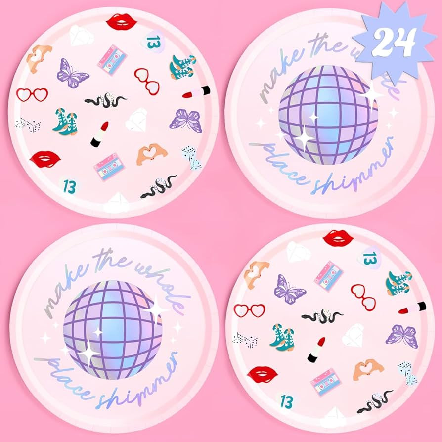 xo, Fetti Party Paper Plates | 24pcs. 9" | Concert Party Tableware, Bachelorette Decorations, Bir... | Amazon (US)