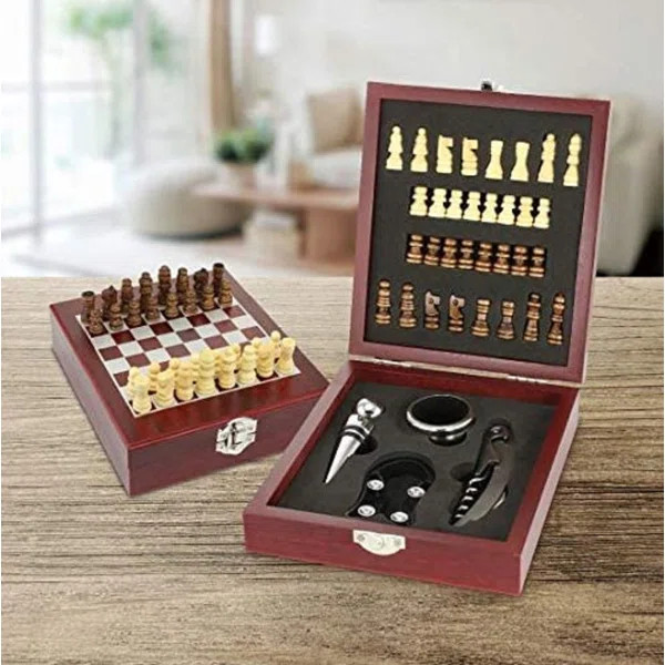 Weddington Wine Bar Tool Set with Chess | Wayfair North America