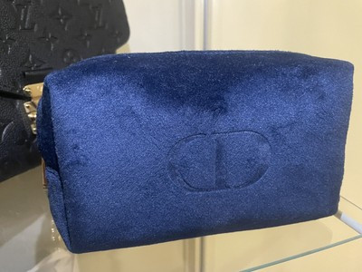 DIOR Beaute blue pouch velvet cosmetic case toiletry makeup bag  | eBay | eBay US