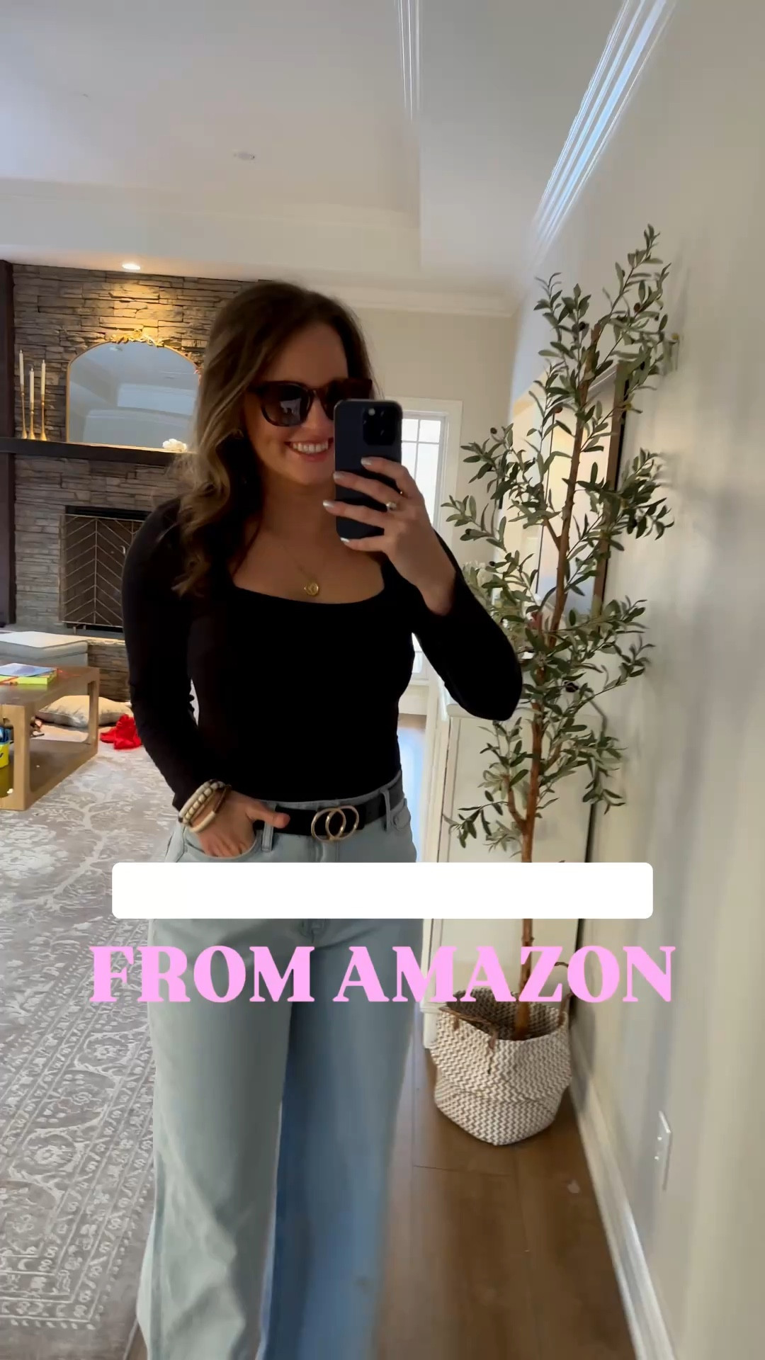 Love these new spring arrival jeans from @amazon 💙👏🏼 Wide leg, cropped and straight leg trending denim! Wearing my typical size 6 in all and fit true to size and M in all the tops. 

Spring tops, designer look for less sunglasses & jeans, compass necklace, bracelet stack and flats / shoes are all from Amazon! 

#LTKspringtrends #LTKootd #LTKmomlife