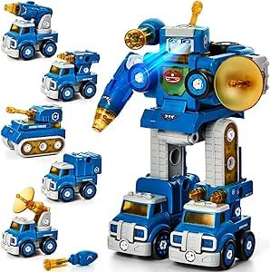 5 Year Old Boy Birthday Gift Ideas - 5in1 STEM Toys for Boys 5-7, Take Apart Armored Fighting Veh... | Amazon (US)