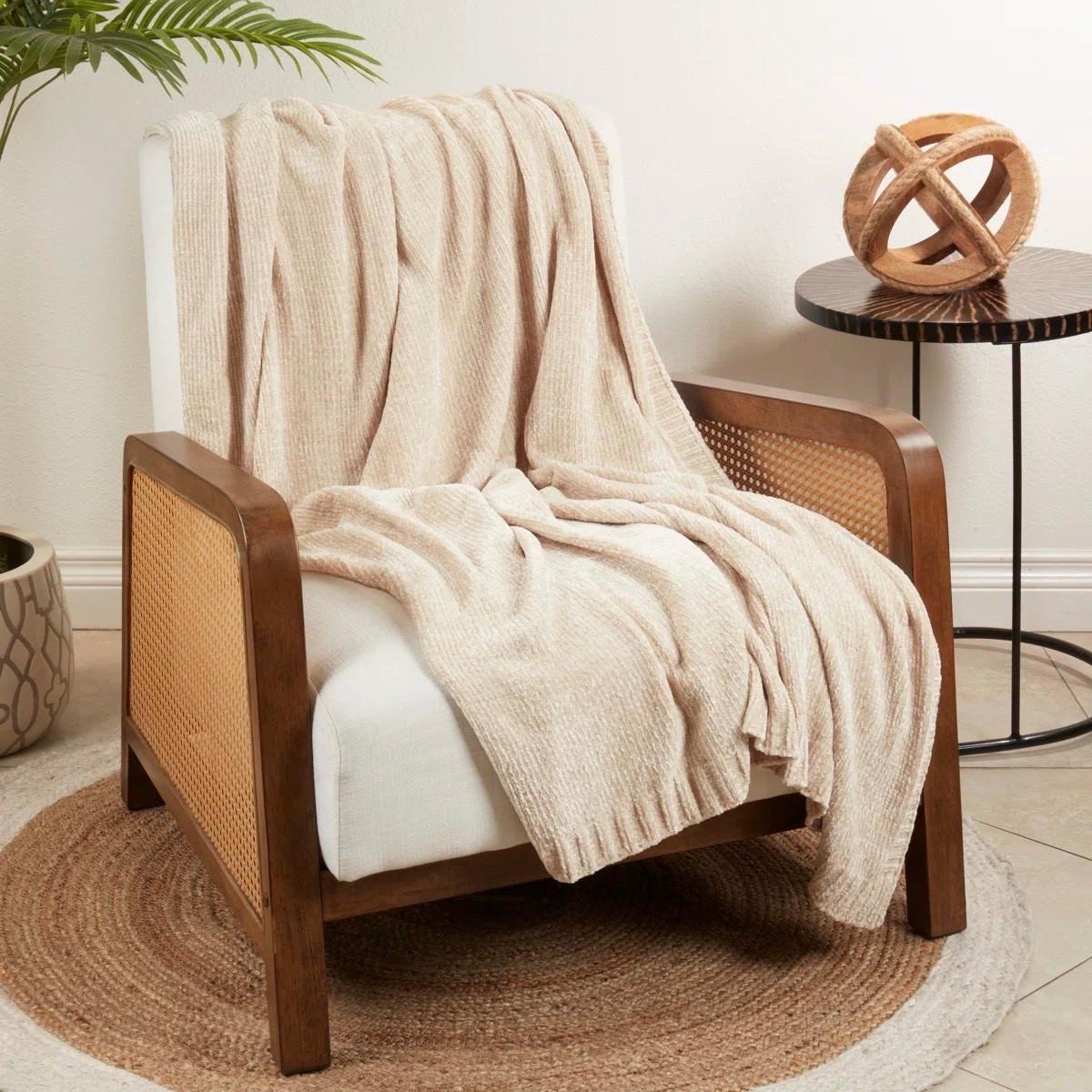 Drape this knit throw over your sofa or bed for an instantly cozy, styled look that feels warm and inviting. ON SALE and under $80. Pair this with a cozy storage bench or chair to complete the look.

Keywords: Throw blanket, chenille throw blanket, storage bench blanket, faux fur throw, upholstered storage bench, cozy storage bench, velvet storage bench, flip top storage bench, wicker storage bench