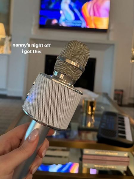 Nanny’s night off means karaoke in the living room. These Bluetooth microphones are 11% off!