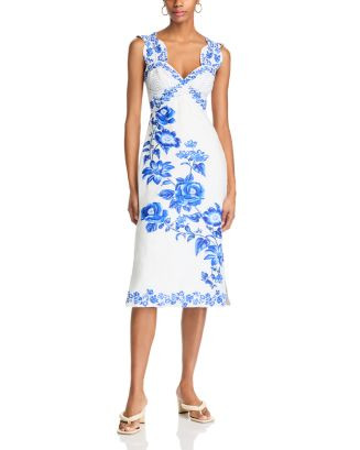 FARM Rio Blue Floral Cascade Wavy Sleeveless Dress  | Bloomingdale's Farm Rio | Bloomingdale's (US)