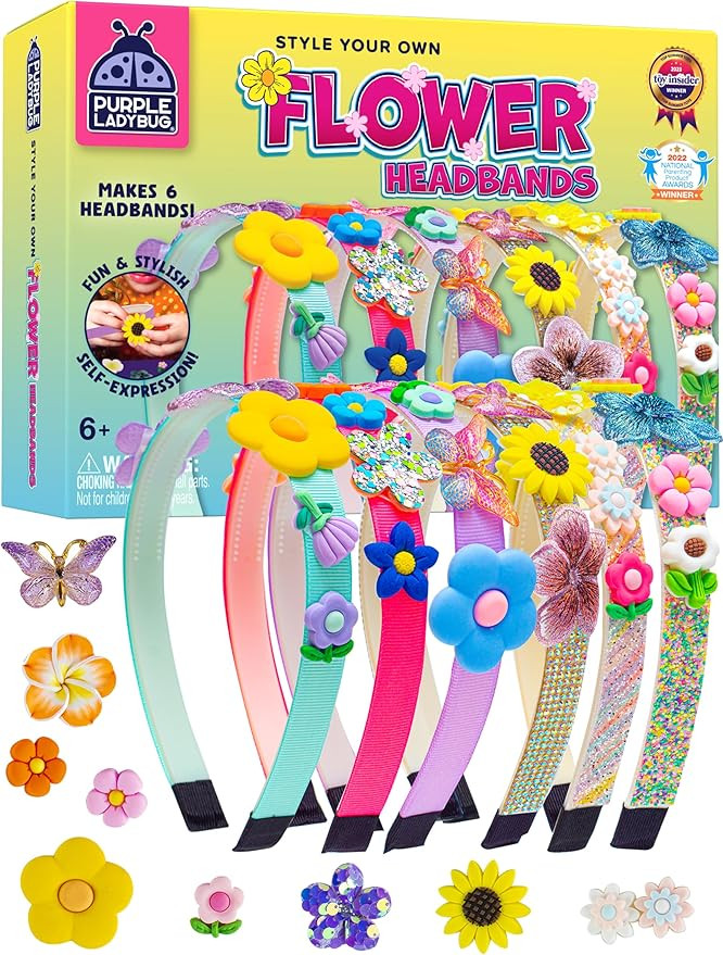PURPLE LADYBUG DIY Headbands for Girls - Headband Making Kit, Decorative Craft Activity Set, Gift... | Amazon (US)