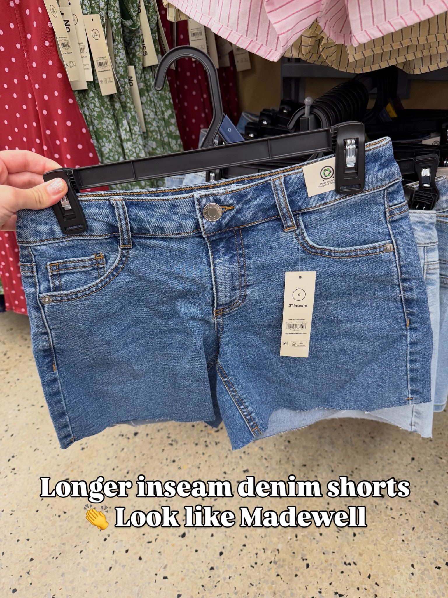 Didn’t get to try these on but they look good, longer length denim jean shorts at Walmart! #walmartfashion