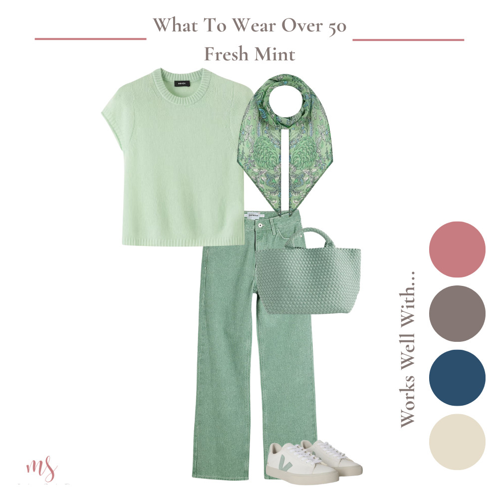 Fresh mint outfit and how to wear it, wide leg jeans and the softest knit t-shirt 

 

#LTKuk #LTKover50style #LTKstyletip