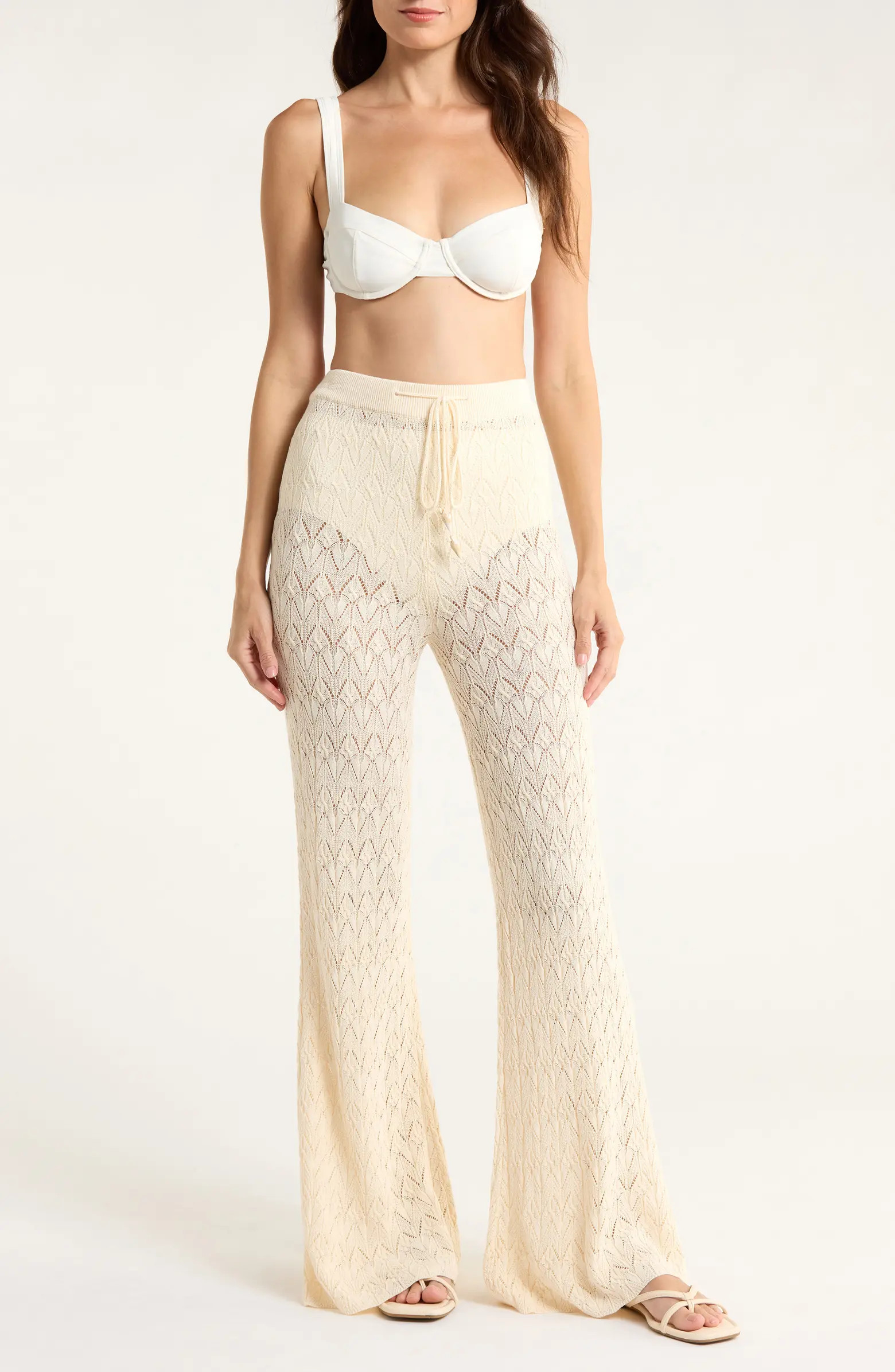 Pointelle Cover-Up Sweater Pants | Nordstrom