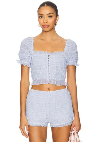 MAJORELLE Olivia Top in Dusty Blue from Revolve.com | Revolve Clothing (Global)