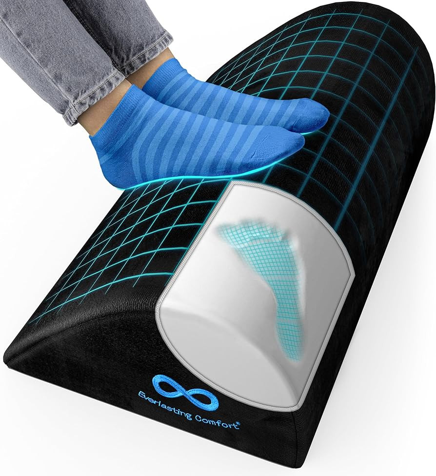 Foot Rest for Under Desk at Work - Memory Foam Office Foot Stool & Under Desk Footrest Leg Elevat... | Amazon (US)