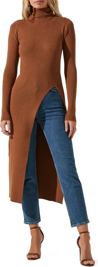 High Slit Turtleneck Sweater | Nordstrom