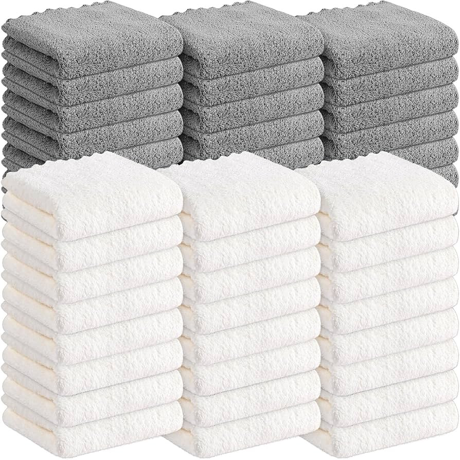 Mixweer 40 Pack Baby Burp Cloths Bulk 20x10 Inch Absorbent Muslin Burp Cloths Microfiber Baby Was... | Amazon (US)